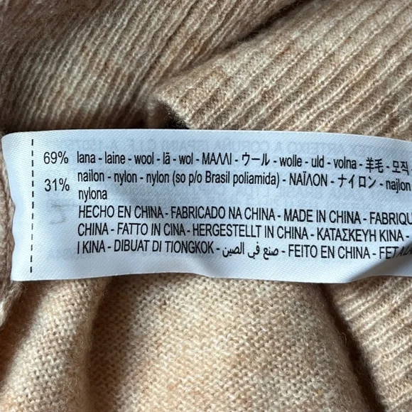 Zara Wool Blend Short Sleeve Turtleneck Crop Top Tan Size Small - Picture 9 of 12